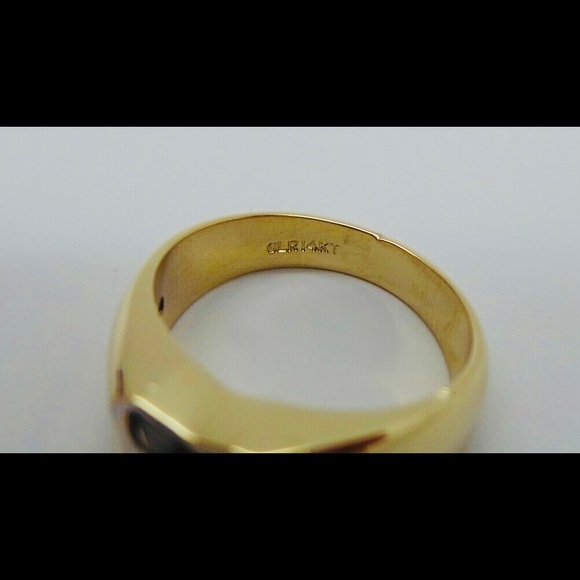 14K YELLOW GOLD MEN'S DIAMOND RING .18 CARAT - Picture 8 of 9